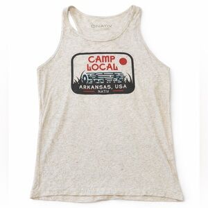 Beige Graphic Tank Top Nativ Arkansas Size Medium